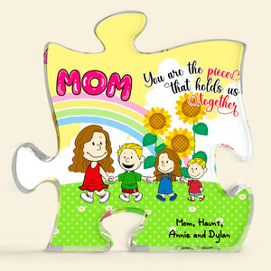 Personalized Gifts For Mom Shaped Acrylic Plaque Mom & Little Ones Holding Hand 02XQLU200125HH - Shaped Plaques - GoDuckee