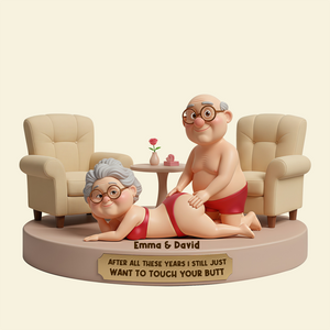 Funny Old Couple Acrylic Plaque - Personalized Gifts For Couples 09OHLU281125 - Shaped Plaques - GoDuckee