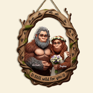 Bigfoot Couple Wood Sign - Personalized Gifts For Couple 03OHLU310525 - Wood Sign - GoDuckee