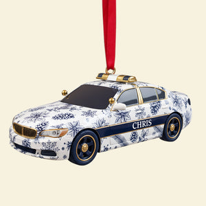 Christmas On Duty Police Car Ornament - Personalized Gifts For Police 02PGLU031025 - Ornament - GoDuckee