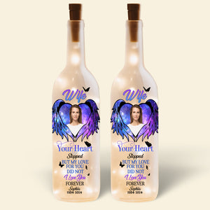 Personalized Memorial Gift For Heavenly Wife Bottle Lamp Custom Photo 021XQLU220225 - Bottle Lamp - GoDuckee