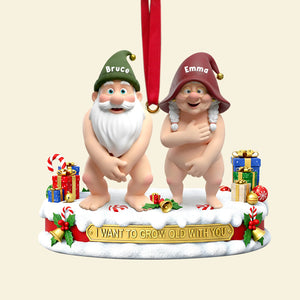 Mischievous Gnome Couple Acrylic Ornament - Personalized Gifts For Couples 08OHLU201125 - Ornament - GoDuckee