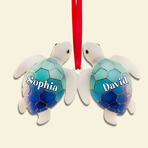 Ocean Turtle Ornament - Personalized Gifts For Couples 07NALU241025 - Ornament - GoDuckee