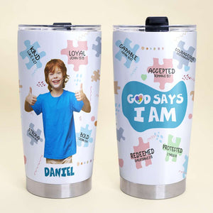 Personalized Custom Photo Gifts For Autism Kids Tumbler 03TGLU220225 - Tumbler Cup - GoDuckee