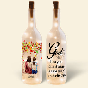 Personalized Gift For Christian Bottle Lamp God Has You In His Arm 04HULU240225TM - Bottle Lamp - GoDuckee