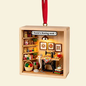 Cozy Sewing Nook Acrylic Ornament - Personalized Gift For Sewing Lovers 09PGLU281025 - Ornament - GoDuckee