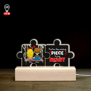 Personalized Gifts For Couple 3D LED Light You're The Missing Piece To My Heart 05KALU191224HG - Led Night Light - GoDuckee