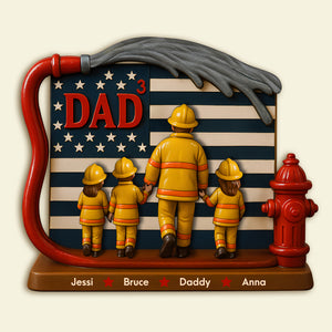 Firefighter Dad Acrylic Plaque - Personalized Gifts For Father 02TOLU260425 - Shaped Plaques - GoDuckee