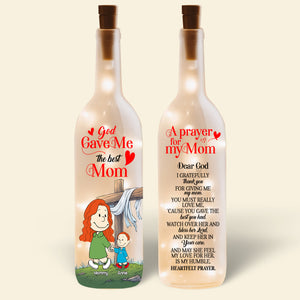 Personalized Bottle Lamp For Christian Mom, God Gave Us The Best Mom 01TGLU210225DA - Bottle Lamp - GoDuckee