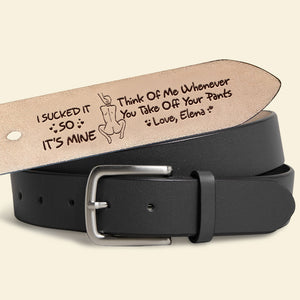 Cheeky Couple Secret Message Men's Belt - Personalized Gift For Him 01HULU270126 - Belts - GoDuckee