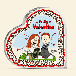 Personalized Gifts For Couples Valentine Heart Plaque Y2K Style Couples 05KALU060125HG - Shaped Plaques - GoDuckee