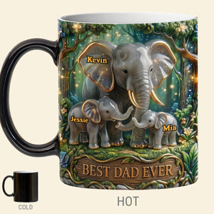 Elephant Dad Magic Coffee Mug - Personalized Gifts For Father's Day Magic Mug 02TYTA230526 - Coffee Mug - GoDuckee