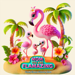 Flamingo Mom Acrylic Plaque Gifts For Mom 03HULU180425 - Shaped Plaques - GoDuckee