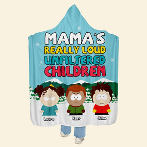 Personalized Gift For Mom Hooded Blanket, Loud Unfiltered Child 03QHLU081124HG - Blanket - GoDuckee