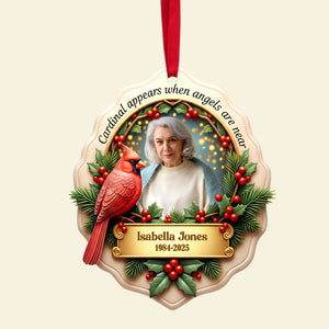 In Loving Memory Cardinal Ornament - Personalized Custom Photo Gift For Heaven 09HULU121125 - Ornament - GoDuckee