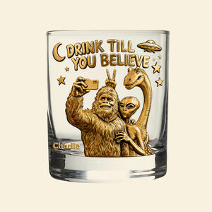 Fun Forest Giant & Friends Selfie Glass - Personalized Gifts For Drinking Lovers & Cryptid Creatures Enthusiasts 02QHLU011225 - Glass - GoDuckee