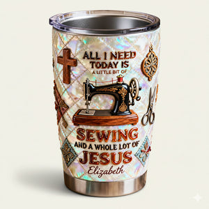 Sewing With Faith 20oz Tumbler - Personalized Gifts For Sewing Lovers 01pata291225 - Tumbler Cup - GoDuckee