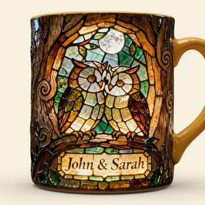 Owl Couple Valentine Coffee Mug - Personalized Gifts For Couple 03hyta160126 - Coffee Mug - GoDuckee