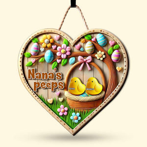 Personalized Gift For Grandmas 2 Layers Wood Sign Adorable Chick Easter Basket 03TGLU050225 - Wood Sign - GoDuckee