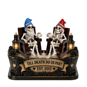 Couple Gnome Skeleton Acrylic Plaque - Personalized Gifts For Couple 05ohlu180826 - Shaped Plaques - GoDuckee