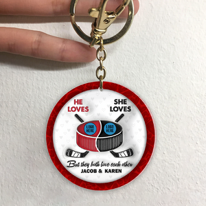 Personalized Gifts For Ice Hockey-loving Couple Keychain 01hupu240125 - Keychains - GoDuckee