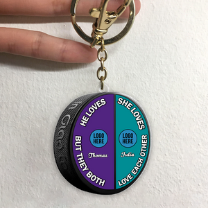 Personalized Gifts For Ice Hockey-loving Couple Keychain 04hupu240125 - Keychains - GoDuckee