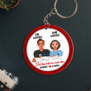 Personalized Gifts For American Football-loving Couple Keychain 02hupu230125hg - Keychains - GoDuckee
