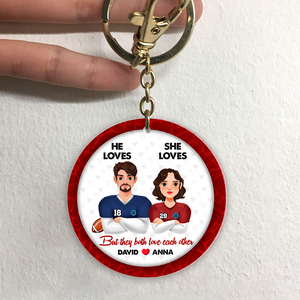Personalized Gifts For American Football-loving Couple Keychain 02hupu230125hg - Keychains - GoDuckee