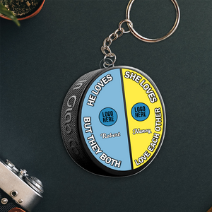 Personalized Gifts For Ice Hockey-loving Couple Keychain 04hupu240125 - Keychains - GoDuckee