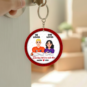Personalized Gifts For American Football-loving Couple Keychain 02hupu230125hg - Keychains - GoDuckee