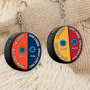 Personalized Gifts For Ice Hockey-loving Couple Keychain 04hupu240125 - Keychains - GoDuckee