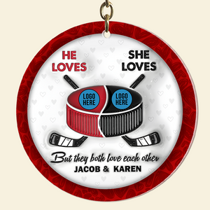 Personalized Gifts For Ice Hockey-loving Couple Keychain 01hupu240125 - Keychains - GoDuckee