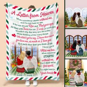 Personalized Wife & Husband in Heaven Blanket - A Letter From Heaven - Stamp Postage - Blanket - GoDuckee