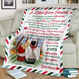 Personalized Wife & Husband in Heaven Blanket - A Letter From Heaven - Stamp Postage - Blanket - GoDuckee
