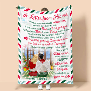 Personalized Wife & Husband in Heaven Blanket - A Letter From Heaven - Stamp Postage - Blanket - GoDuckee