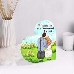 You And Me It's A Forever Kind Of Thing Personalized Couple Plaque, Gift For Couple - Decorative Plaques - GoDuckee