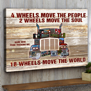 Custom Truck Photo Poster - Trucker 18 Wheels Move The World - Poster & Canvas - GoDuckee