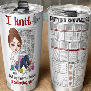 Knitting Knowledge, Knitting Girl - Personalized Tumbler Cup, Knitting Tumbler Cup - Funny Gift For Knitting Lovers - Tumbler Cup - GoDuckee