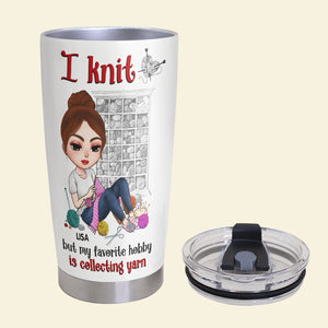 Knitting Knowledge, Knitting Girl - Personalized Tumbler Cup, Knitting Tumbler Cup - Funny Gift For Knitting Lovers - Tumbler Cup - GoDuckee