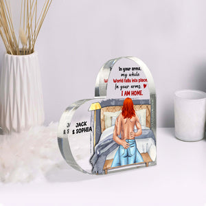 In Your Arms I Am Home Personalized Couple Plaque, Gift For Couple - Decorative Plaques - GoDuckee