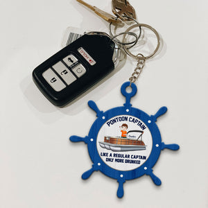 Pontoon Captain - Personalized Car Ornament And Keychain - Ornament - GoDuckee