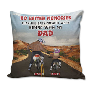 Dirt Bike - Personalized Dad Daughter Pillow - No Better Memories Than Riding With My Dad - Pillow - GoDuckee