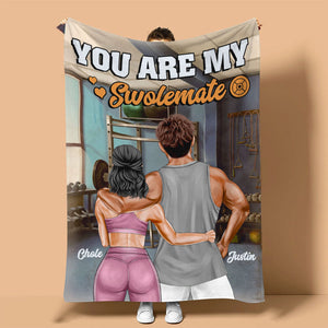 Personalized Gym Couple Blanket - You Are My Swolemate - Blanket - GoDuckee
