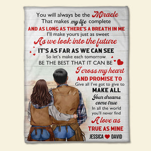 Personalized Cowboy Couple Blanket - You Will Always Be The Miracle - Blanket - GoDuckee
