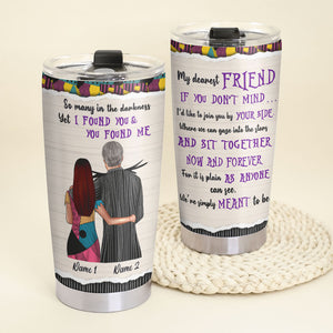 Personalized Couple Tumbler - So Many In The Darkness, We're simply meant to be - Tumbler Cup - GoDuckee