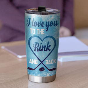 Personalized Hockey Couple Tumbler - I Pucking Love You - Tumbler Cup - GoDuckee