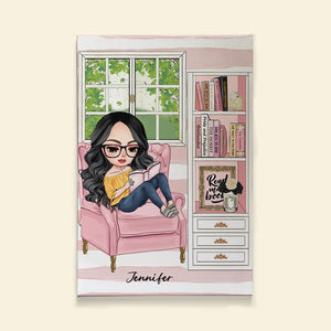 Girl Reading Books, Gift For Book Lover, Personalized Poster - Poster & Canvas - GoDuckee