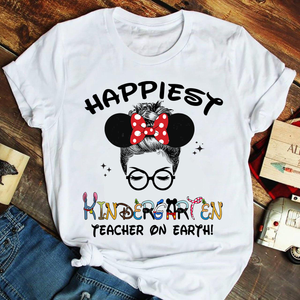 Personalized Gifts Shirt Ideas For Happiest Teacher On Earth Back To School - Custom Shirts - Shirts - GoDuckee