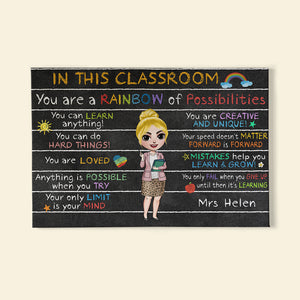 Teacher You Are A Rainbow Of Possibilities - Personalized Canvas Print - Poster & Canvas - GoDuckee