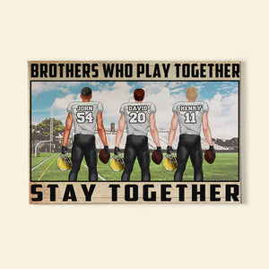 Personalized American Football Brothers Poster - Brothers Who Play Together - Poster & Canvas - GoDuckee